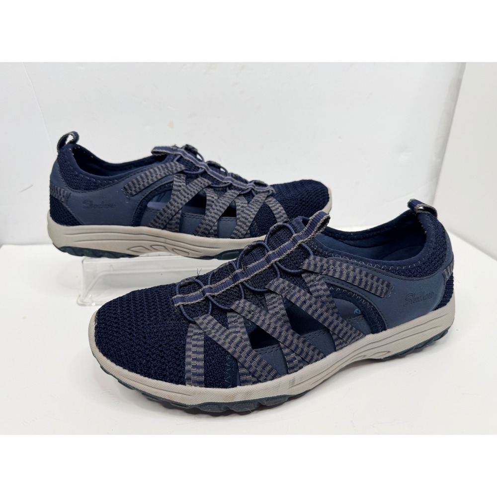 Skechers Relaxed Fit‎ Shoes Womens 9 Navy Luxe Foam Comfort Slip On 158383